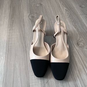 MICIFA Slingback Heels, round toe chunky heeled pumps ankle strap